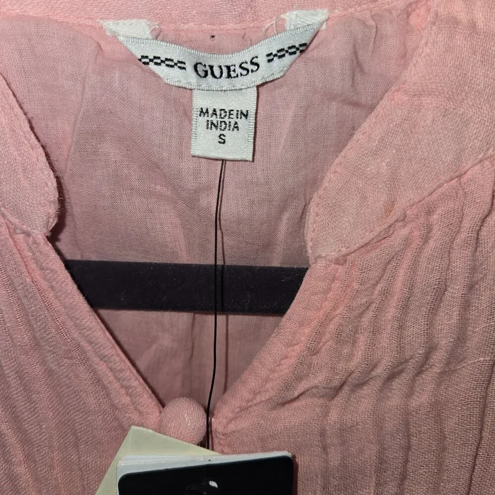 Guess Pink Lace Long Sleeve Button-Down Dress  arita dress without belt - Picture 15 of 16